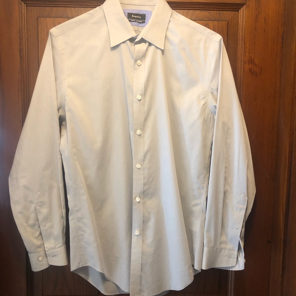 Esquire Non Iron Gray men’s button dress shirt